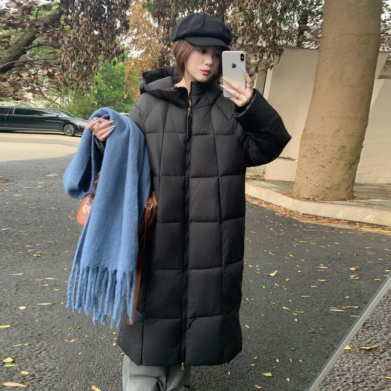 Новая зимняя утолщенная пуховая хлопковая куртка для женщин средней длины и длинная маленькая теплая хлопковая куртка выше колена хлопковая куртка