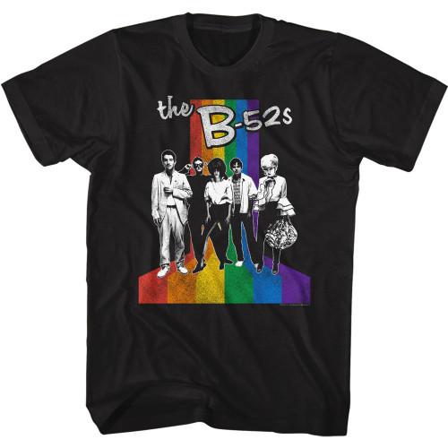 Футболка для взрослых с изображением группы B-52's и Rainbow Black