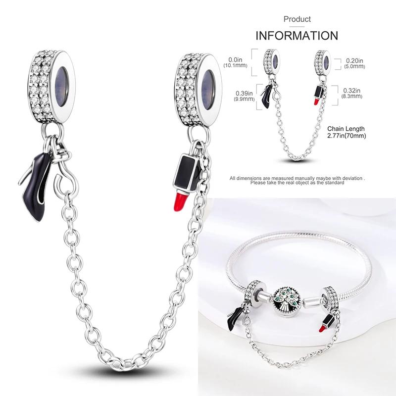 New Copper Charms Buttefly Daisy Safety Chain Cat Paw Change Beads Fit Original Bracelet Ladies Diy Jewelry