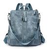 Fashionable and Simple Women's Backpack Commuter Backpack Double Zipper PU Single-shoulder Bag