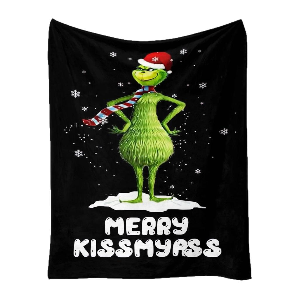 Фланелевое одеяло с принтом толстое и теплое для Рождества, подходит для пожилых людей и детей, чтобы согреться зимой.