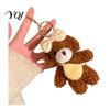 Soft Texture Bear Charm Plush Keychain, Cute Puppy Bag with Keychain Crocheted Accessories, Stuffed Animal Pendant for Women Girls Backpack