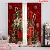 2pcs,2D Plane Printing Curtain Popular Sled Filled with Gifts Polyester Woven (without Rod) Festive Perfect for Bedroom, Living