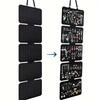 1pc Foldable Felt Jewelry Organizer,Wall Hanging 5-Tier Earring Pendant Display Tool Multifunctional Necklaces Storage Board