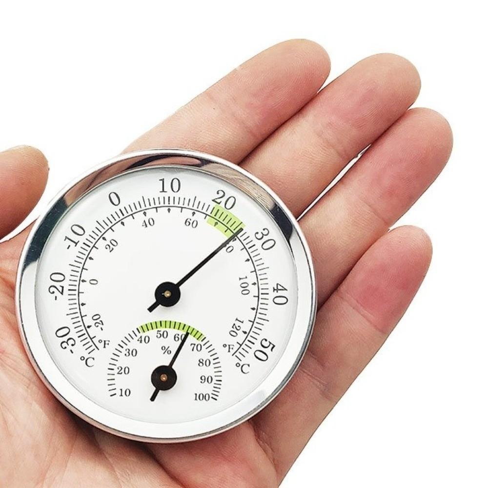 2 in 1 Gauge Mini Pointer Thermometer Round Pointer Type Diameter 58MM Hygrothermograph -30℃~50℃ Range No Battery Required