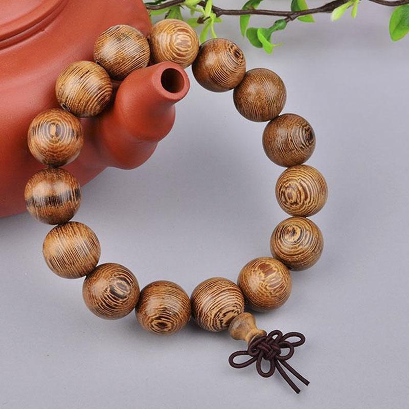 Natural Wenge Bead Bracelet Single Circle Bead Bracelet