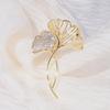 Artistic Anti-glare Ginkgo Leaf Brooch High-end Women's Suit Corsage Accessory Pin