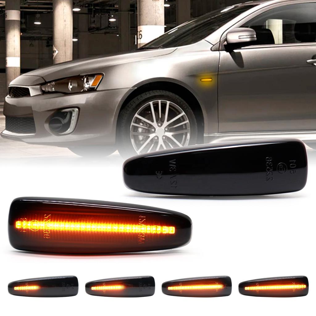 Super LED Sequential Side Marker Lights for Mitsubishi Lancer Evolution Outlander Sport RVR L200 Mirage Dynamic Indicator Lamps