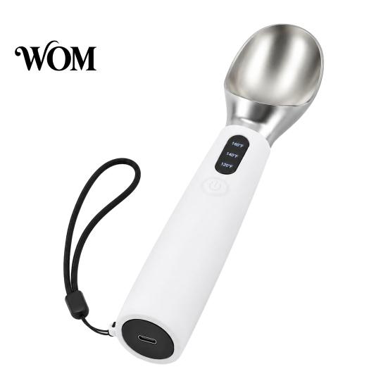 Electric Ice Cream Scoop Heated Scoop, Rechargeable Scooper with 3-Level Heat, Easy Serve LED Display, 2000mAh Battery for Hard Cream, Gelato, Freeze