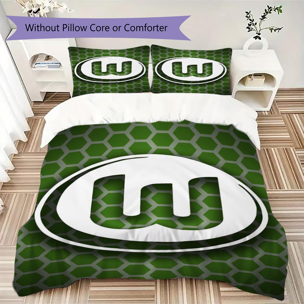 VfL Wolfsburg Pattern Bedding uilt Set uilt Cover Pillowcase Home Decoration Birthday Gift (1 * duvet cover + 2 * pillowcase without core)101