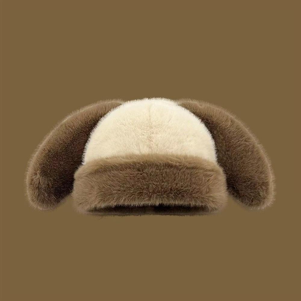 Thickened Fur Winter Hat Ear Protection Plush Hat Warm Bucket Hat Winter