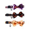 With Bell Kitten Pumpkin Necklace Adjustable Cat Pumpkin Bow Tie Halloween Cat Collar  Halloween