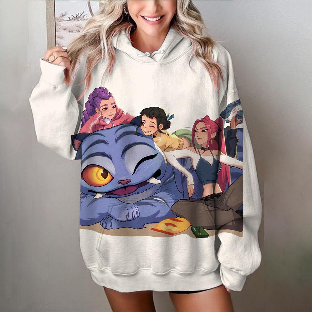 Женская толстовка K-pop «Охотники на демонов», с капюшоном, повседневная, персонализированная, уличная одежда, для отпуска