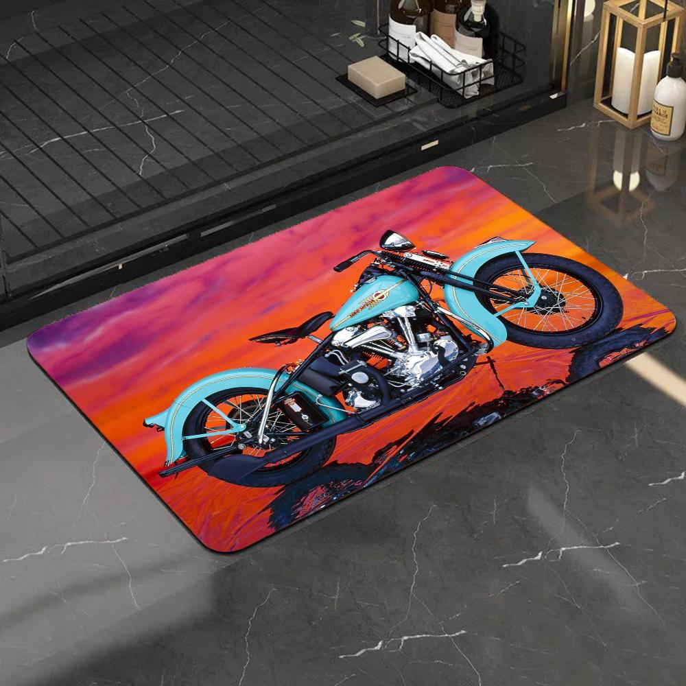 1 шт. Винтажный Мото Коврик для ванной Абсорбирующий коврик Противоскользящий коврик Принадлежности для домашнего декора Ковры Домашний Кухонный коврик для пола