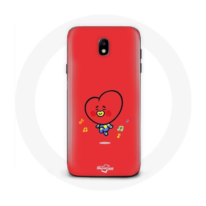 Coque pour Samsung Galaxy S5 Bangtan Garçons BT21 TATA V Fond Rouge