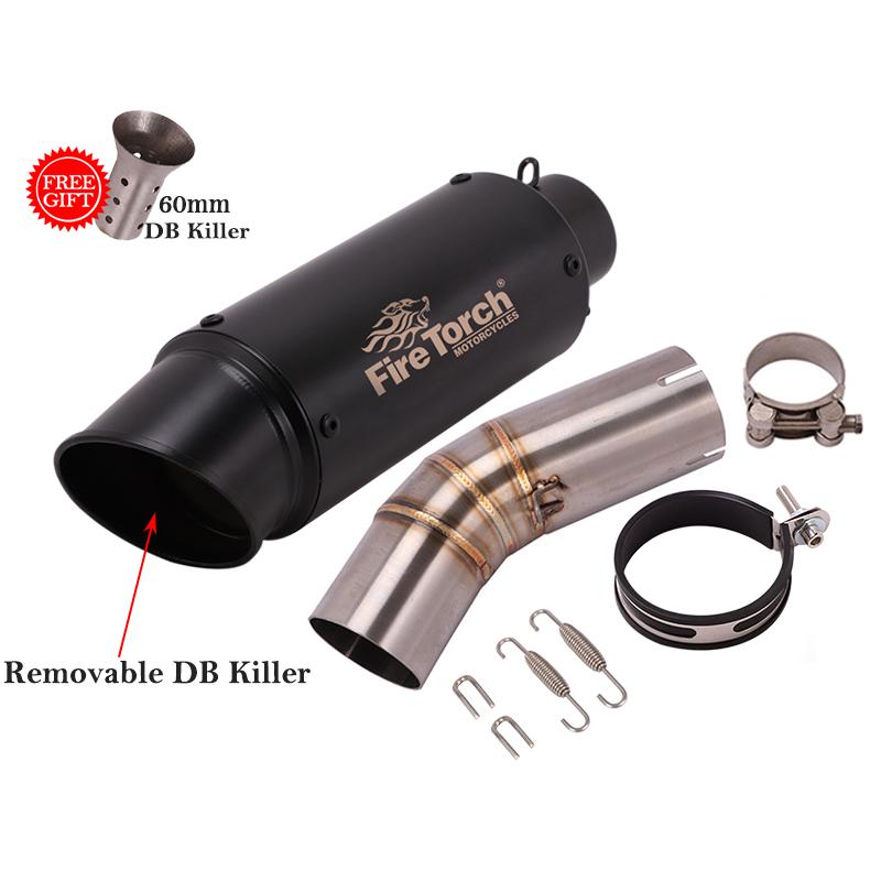 Slip On For Ducati 959 Panigale Motorcycle Racing GP Project Exhaust Escape Middle Link Pipe Carbon Fiber Muffler Moto DB Killer