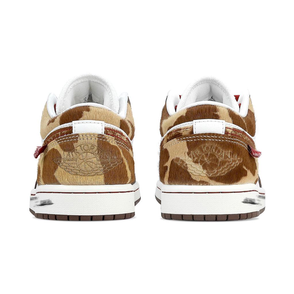 Jordan Air Jordan 1 Swift Prosperity, Heart Box Abrasion Resistant Low top Vintage Basketball Shoes Men's Brown Red IQ5321-121(Team529--)