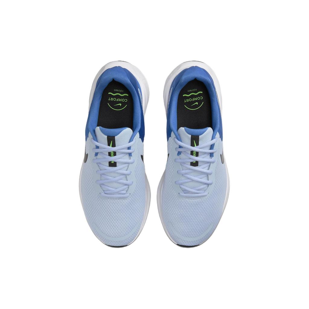 Nike Revolution 7 Extra Wide Light Armory Blue Мужские кроссовки Star-Blue Green-Strike Black FB8501-402