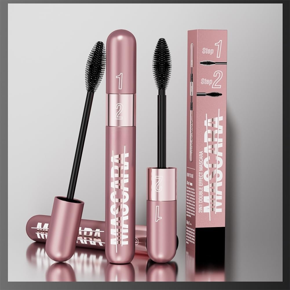 LiangNiShi 2 в 1 тушь для ресниц двойная водостойкая пленка удлиняющая объем прочная легкая пучковая рекомендуется для начинающих эффект, тип, и вверх, подкручивание,