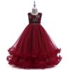 Kids Dresses For Girls Lace Dress Embroidered Gown Princess Clothes Children Formal Evening Party Flower Girls Wedding Vestidois