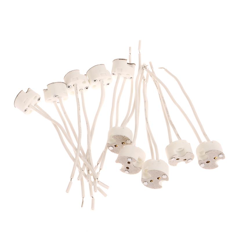 10 шт. MR16 G5.3 Разъем для цоколя лампы Кабель Патрон для лампы Керамический держатель Фитинг для лампы MR16 Фиксирующий держатель 10 см Силиконовый кабель