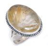 Natural Golden Rutile Gemstone Handmade 925 Solid Silver Jewelry Ring S.9 I0t39