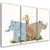 Three Piece Picture Canvas Print Animals