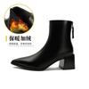 Pointed Thin Boots Women's Thick Heel Spring and Autumn Single Boots 2024 New Fashion Boots Soft Leather Thin Medium Tube Women's Short Boots