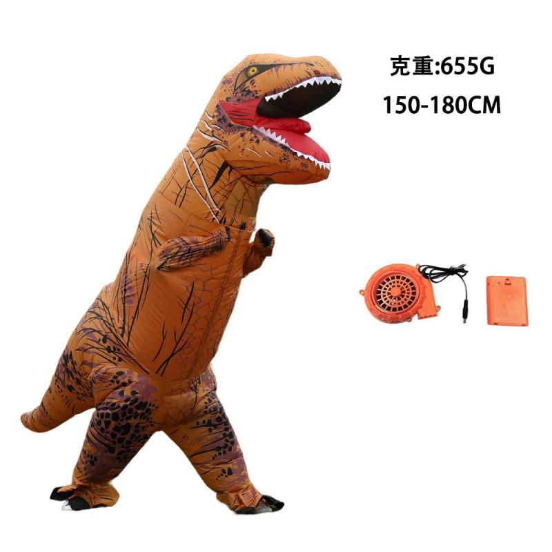 Inflatable T-Rex Costume Adults Kids Halloween Cosplay Dinosaur Outfit Brown Red Yellow Green Blue Purple
