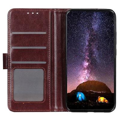 Для Samsung Galaxy S24 FE Чехол Кошелек из ПУ кожи Текстура Crazy Horse Чехол для телефона