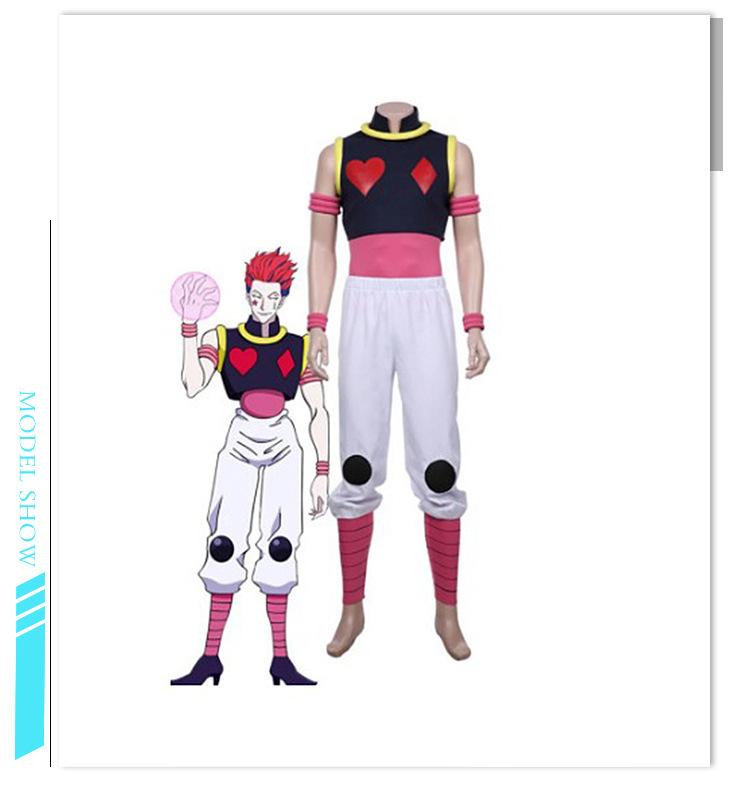 Аниме HUNTER X HUNTER Hisoka Косплей Костюм Полный комплект унисекс Phantom Troupe Cos Униформа Хэллоуин Косплей Наряды