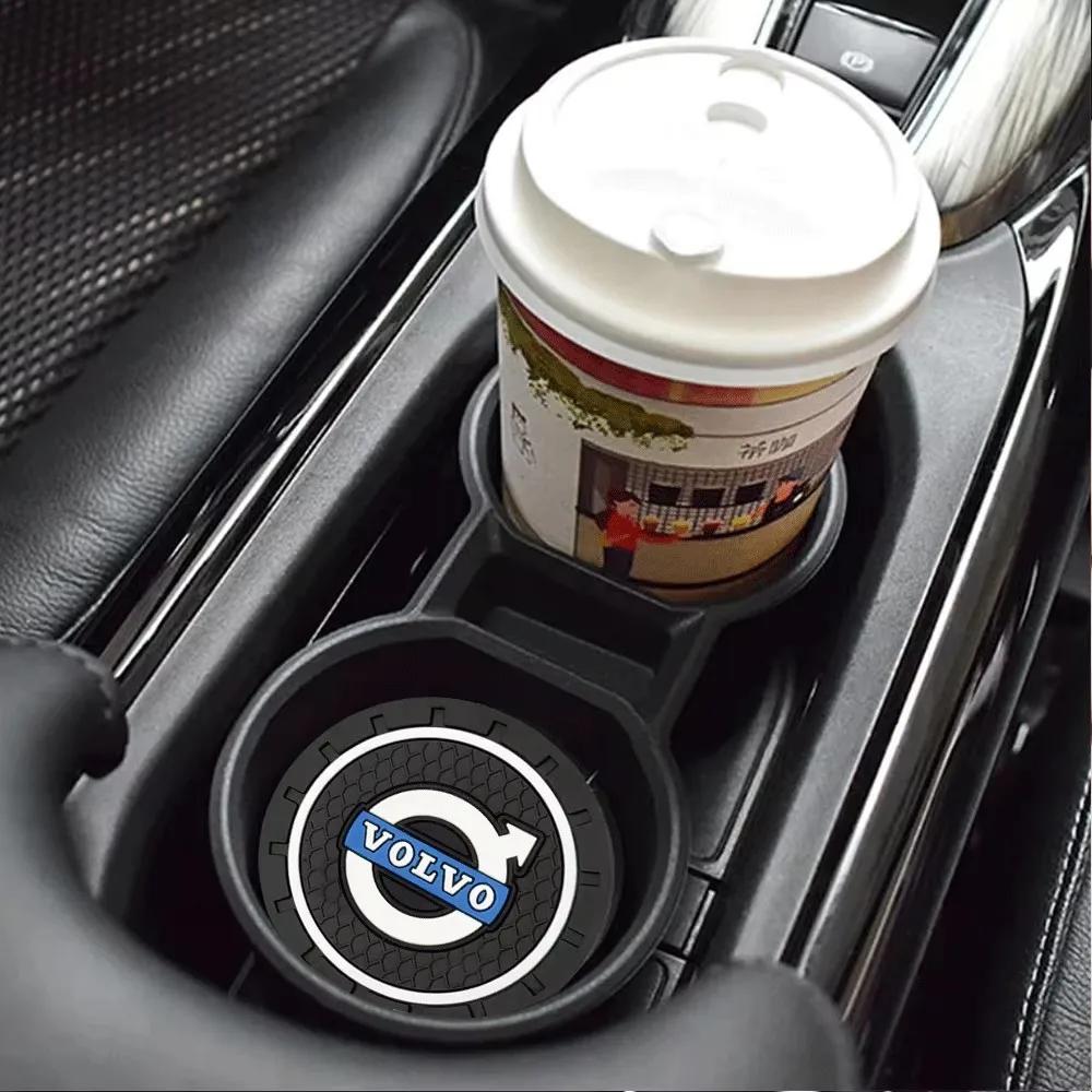 mlphz1 1/2Pcs Silicone Coaster Anti-noise Water Cup Pad Cushion For Volvo XC60 XC90 V90 V40 V60 S60 V50 S80 C40 XC40 V70 XC70 C30 C70