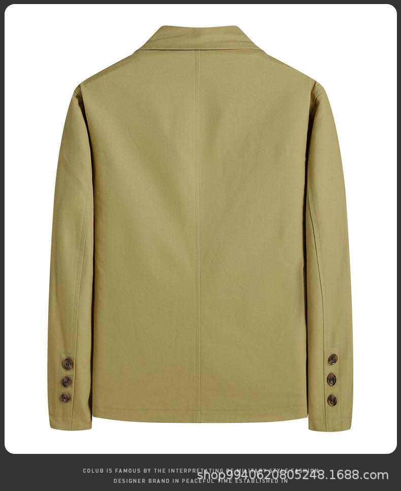 2022 Men's Casual Cotton Jacket - Zipper Stand Collar, Spring/Autumn