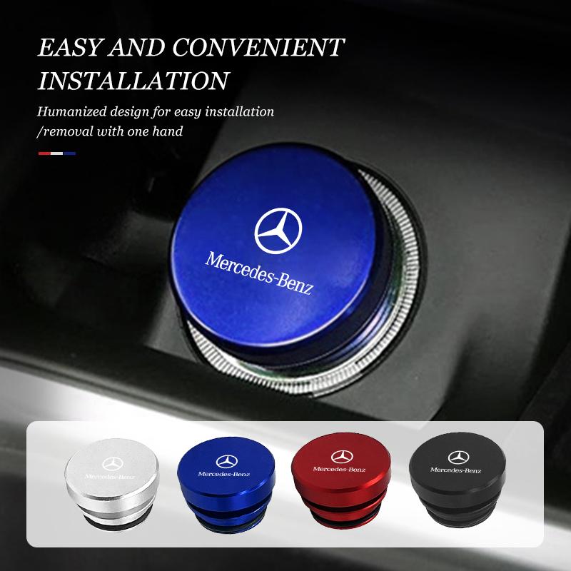 AABHA1 Car Alloy Cigarette Lighter Plug Cover Dust Protection Cap For Mercedes Benz W202 W212 W126 W140 W168 W177 CLS GLE GLC GLS CLA