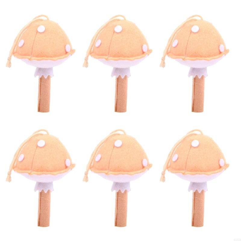 62KD Needle Felted Mushroom for Unique Bag Charm and Keychains 6Pack