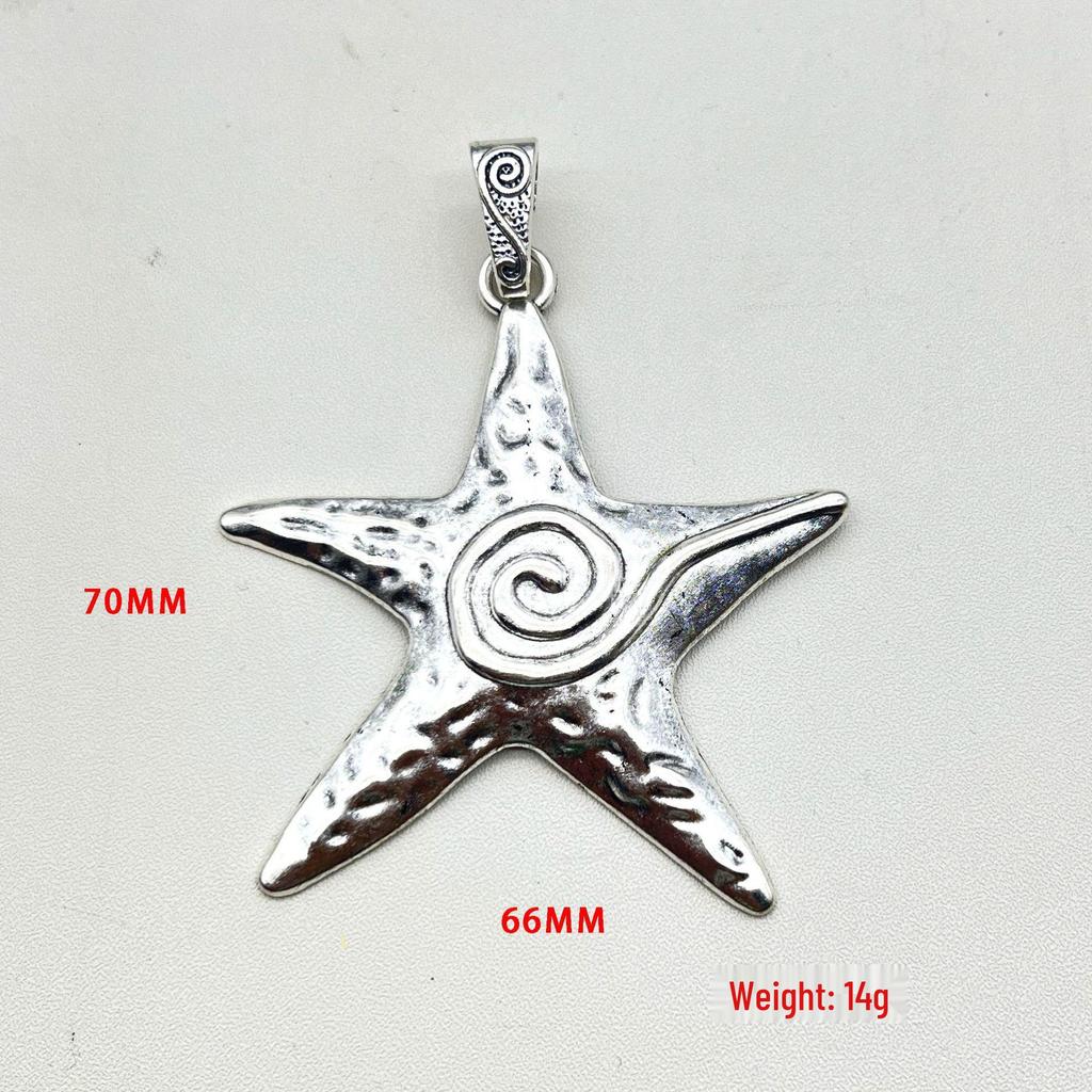 Античные серебряные подвески-шармы в виде морской звезды - DIY винтажные аксессуары для ожерелья в виде пятиконечной звезды
