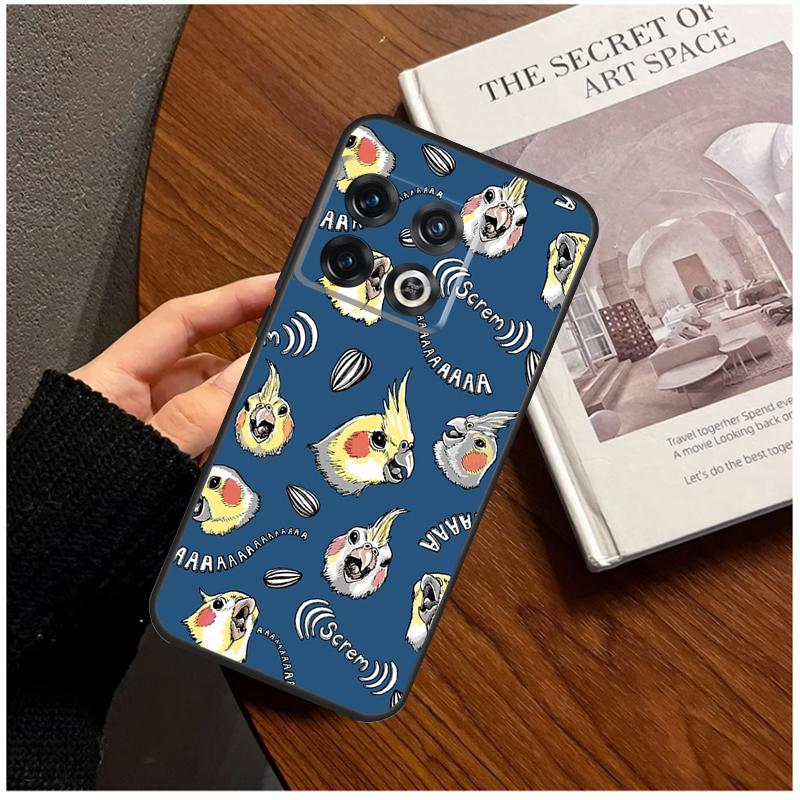 Cartoon Cockatiel Collage Case For OnePlus 13T 13R 12R 10R 15 13 12 11 8T 10T Nord CE 4 3 2 Lite N20 N30 Nord 5 Cover
