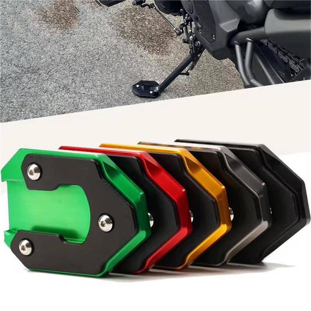 Motorcycle CNC Kickstand Side Bracket Extension Pad Extension Plate for Kawasaki Fit Vulcan S 650 VN650 2015-2025 Fit Tripod Extender(Red)