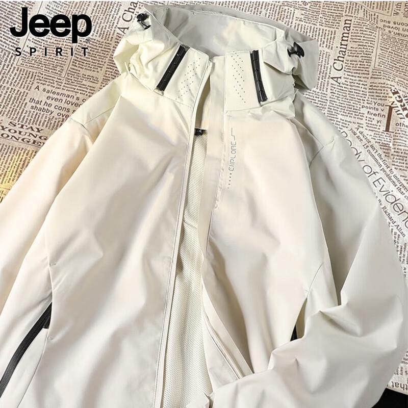 JEEP SPIRIT Men's Hooded Outdoor Windbreaker Jacket