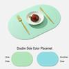 4PCS Leather Placemats Oval Double Sides 2 Colors Waterproof Nordic Modern Kitchen Decor for Home Dining Table Plates Cups Pads