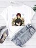 Футболка Bungou Stray Dogs Женская С коротким рукавом Круглый вырез Белая Базовая футболка Эстетичная одежда Аксессуары Летний Повседневный топ