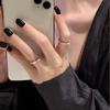 Fashion Punk Tassels Chain Double Ring Set Women Hip Hop Open Ring Metal Silver Color Ball Chain Party Jewlery Gifts