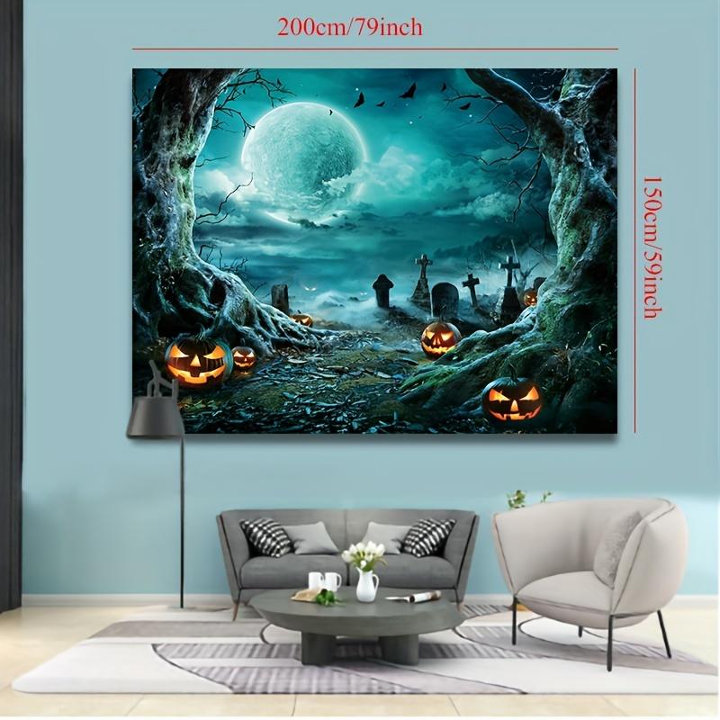Поперечный ужасный гобелен на Хэллоуин, полиэстер, мягкий прочный моющийся гобелен для гостиной, спальни, эстетический