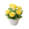 A Pot Artificial Plant Bonsai Beautiful Simulation Plastic Artificial Rose Decor for Living Room