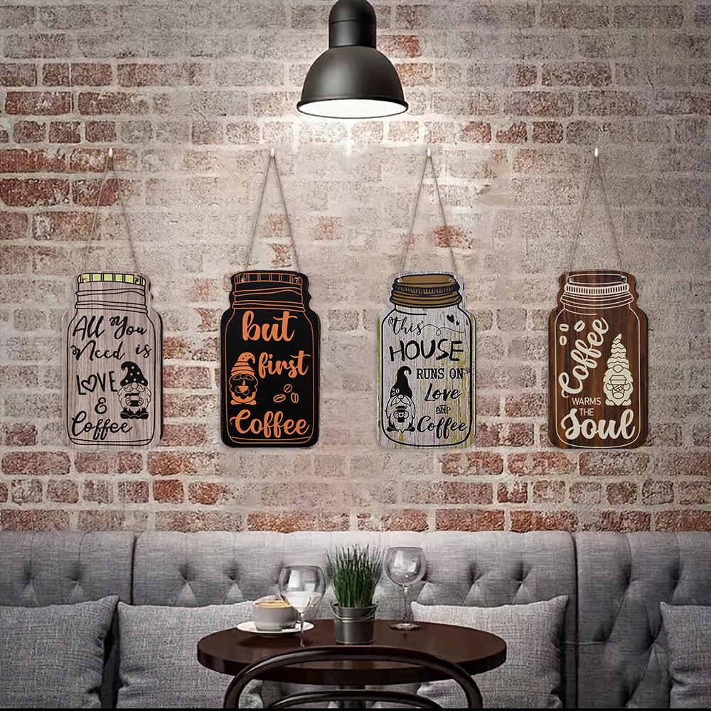 In-Stock Retro American Country Wooden Coffee Bar Hanging Sign