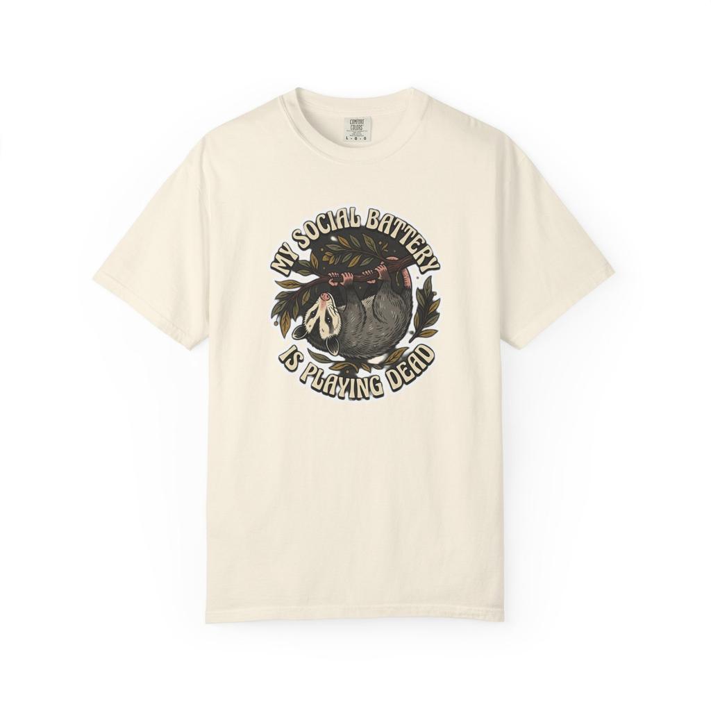 Vintage Opossum TShirt Retro Funny Animal Pun Tee Cottagecore Aesthetic Ivory M