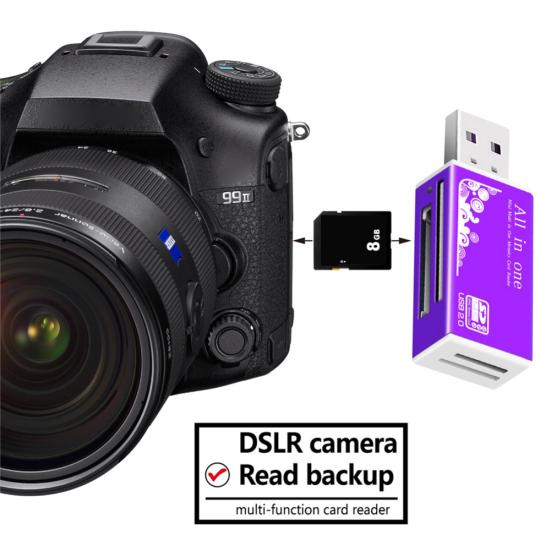 Многофункциональный USB 2.0 Micro-SD/TF/CT/MS/SDHC Адаптер для чтения карт памяти