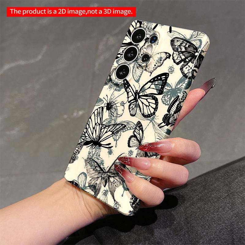 2DFlat Samsung phone case Butterfly Art Print Phone Case Applicable to Galaxy S22 S23 S24 S25ULTRA S26 A12 A13 A14 A15 A16