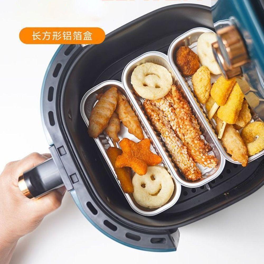 200ML Capacity Foil Container Rectangular Shape Aluminum Foil Box Takeaway Box  Food Takeaway