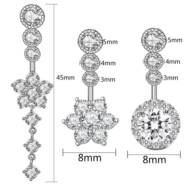 Кольца для пупка из циркония для женщин и девочек, сексуальное кольцо в виде цветка для пупка, пирсинг, ювелирные изделия, аксессуары, подарки